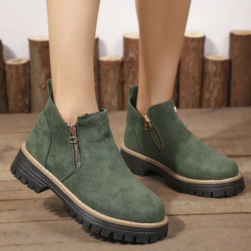 Women’s Chunky Zip Ankle Boots