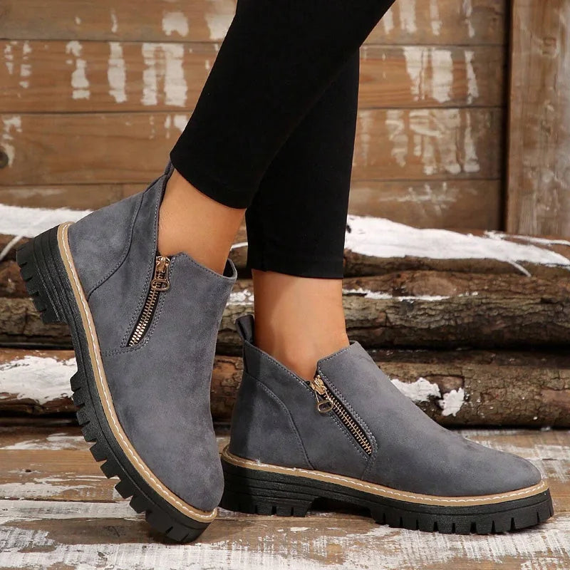 Women’s Chunky Zip Ankle Boots