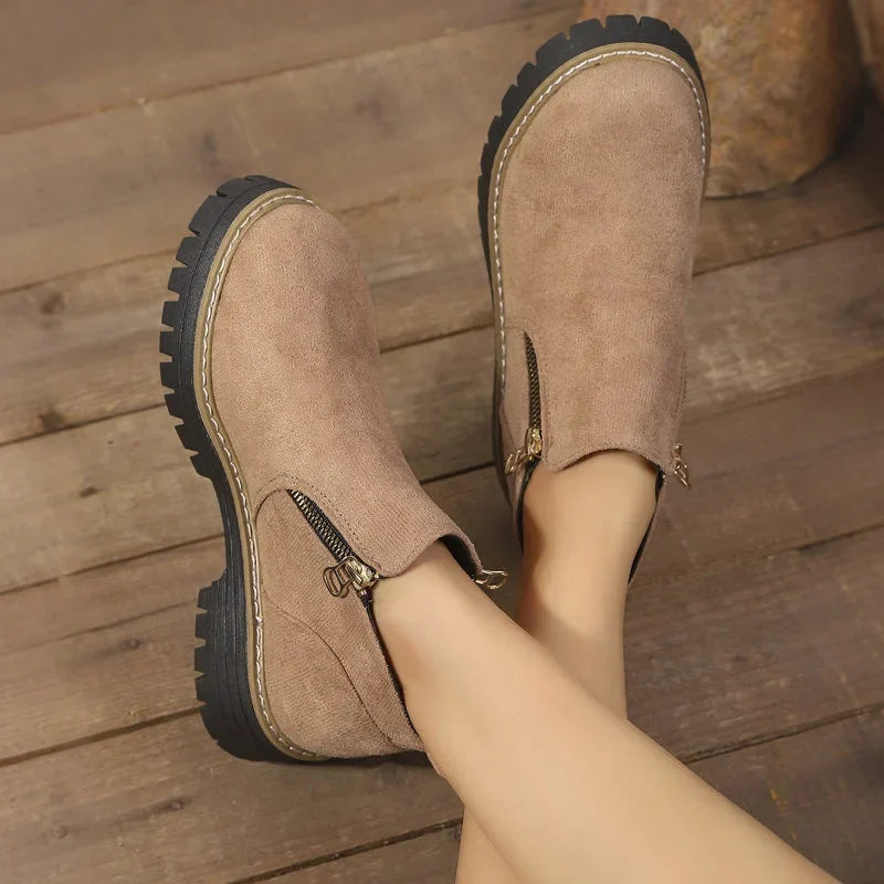 Women’s Chunky Zip Ankle Boots