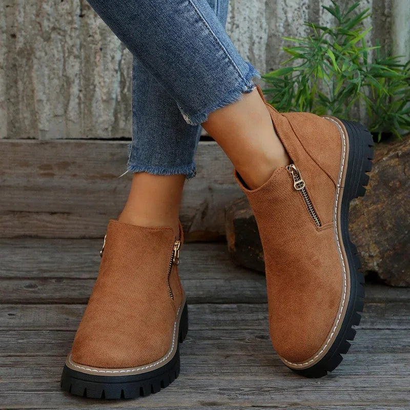 Women’s Chunky Zip Ankle Boots