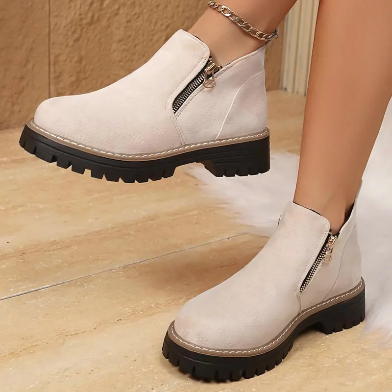 Women’s Chunky Zip Ankle Boots