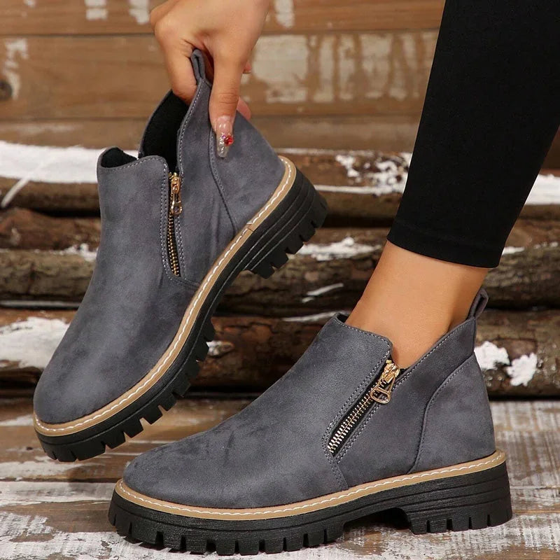 Women’s Chunky Zip Ankle Boots