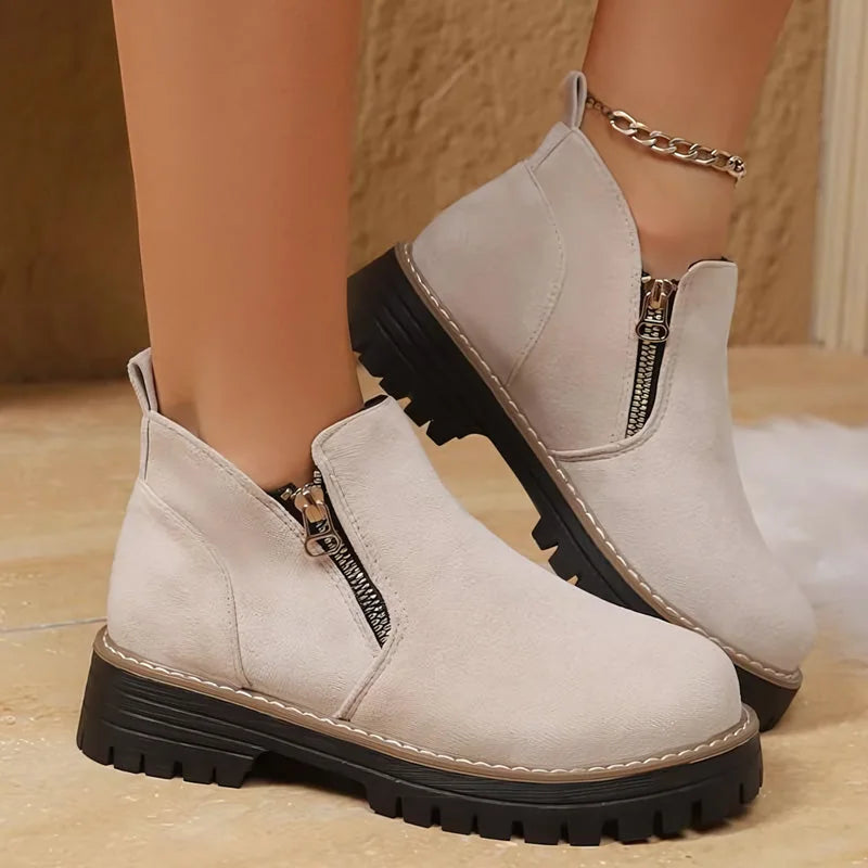 Women’s Chunky Zip Ankle Boots