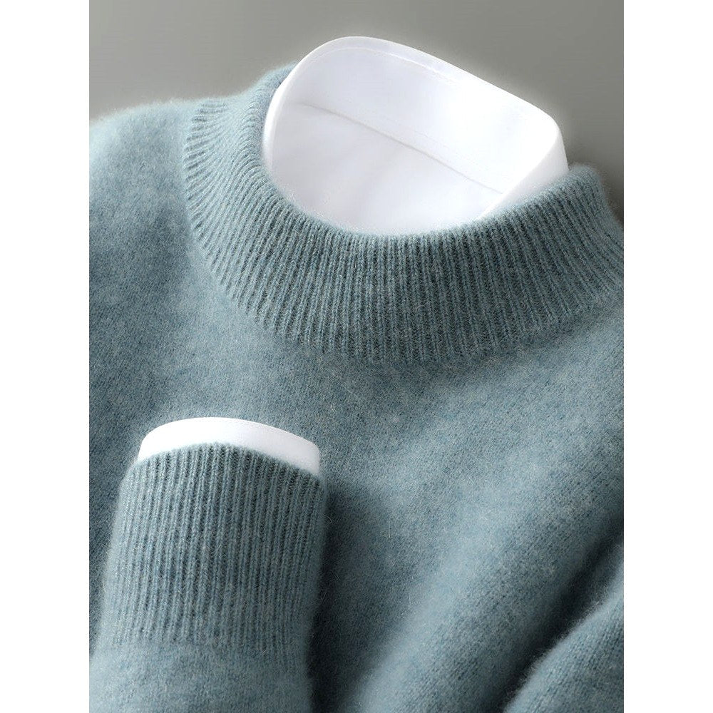 Aron - Men's Mock Neck Loose Fit Sweater