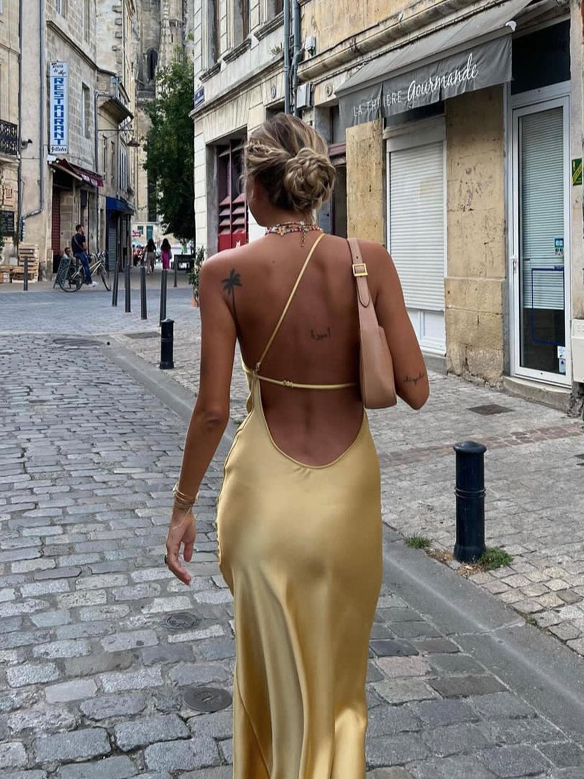 Women's Satin Backless Maxi Dress | Wedding Guest & Occasion