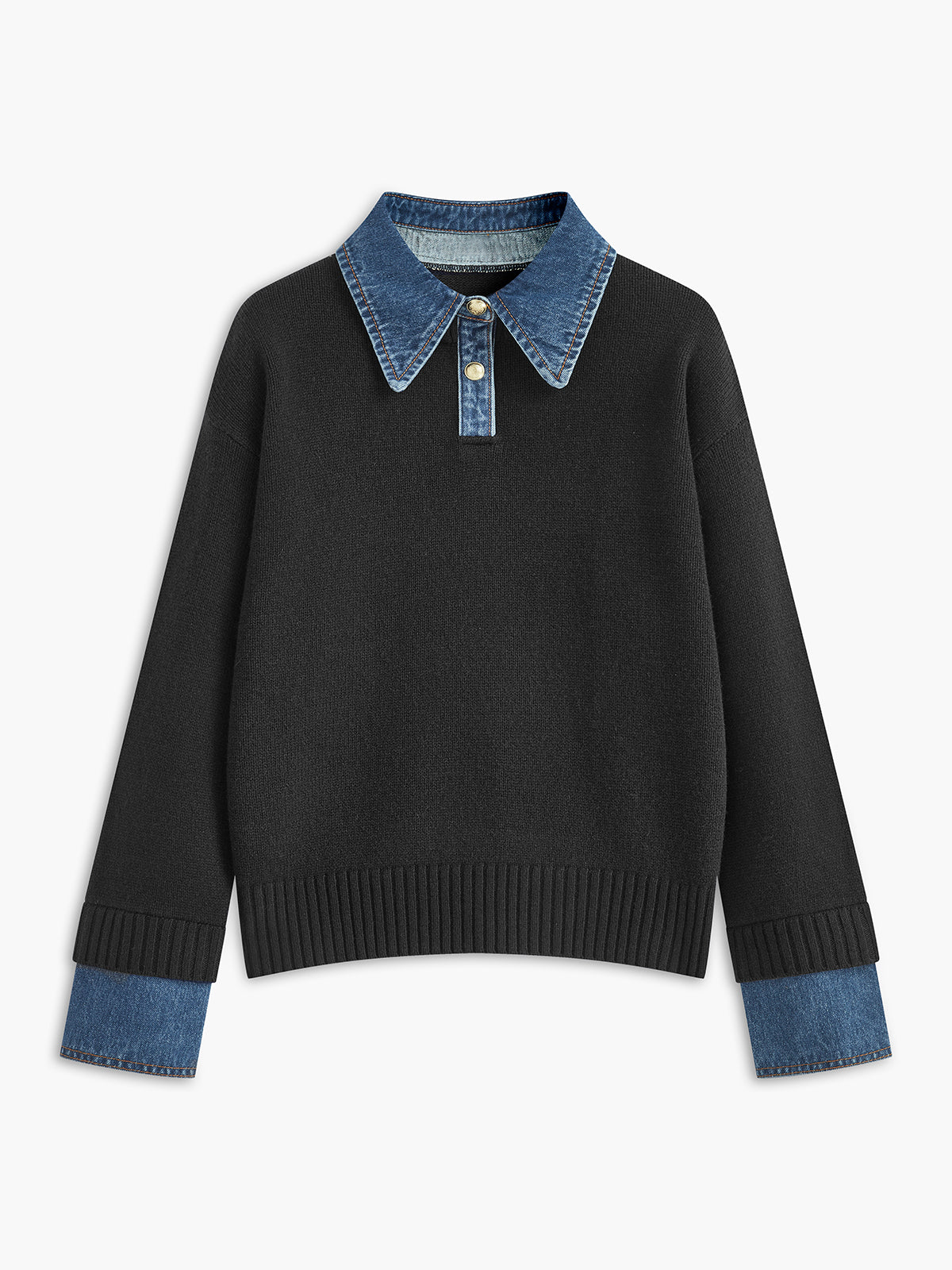 Blakely Women's Denim Collar Knit Sweater