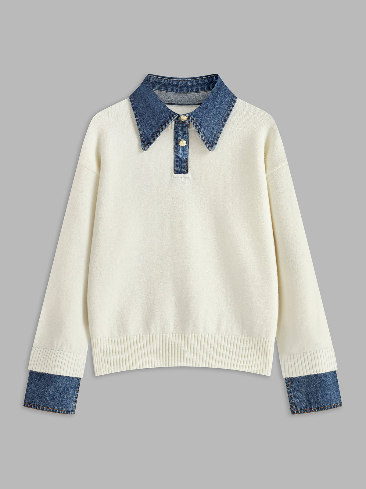 Blakely Women's Denim Collar Knit Sweater