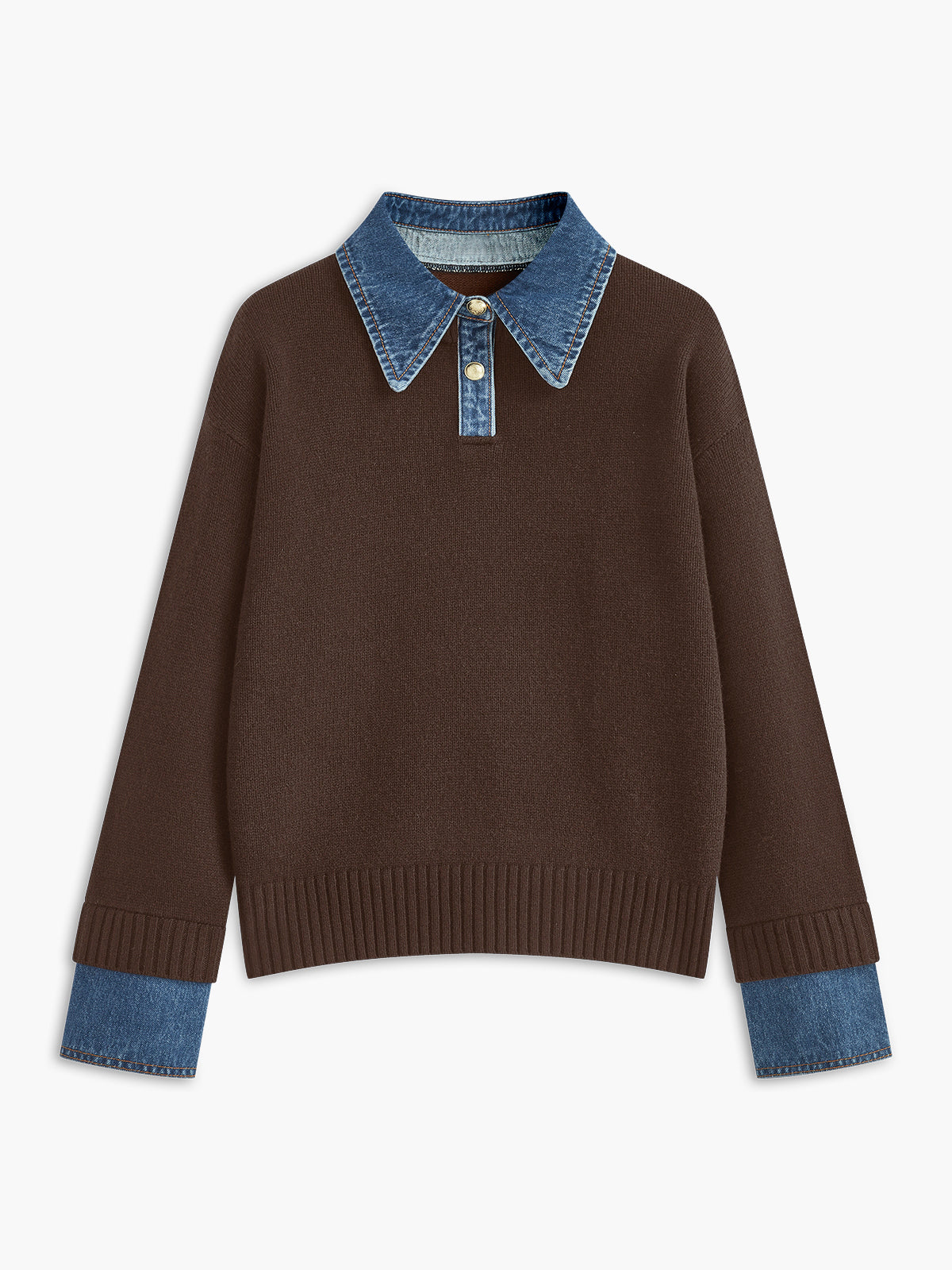Blakely Women's Denim Collar Knit Sweater