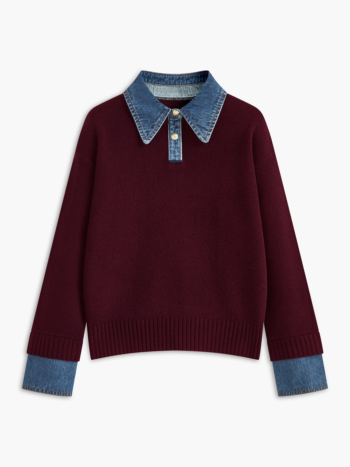 Blakely Women's Denim Collar Knit Sweater