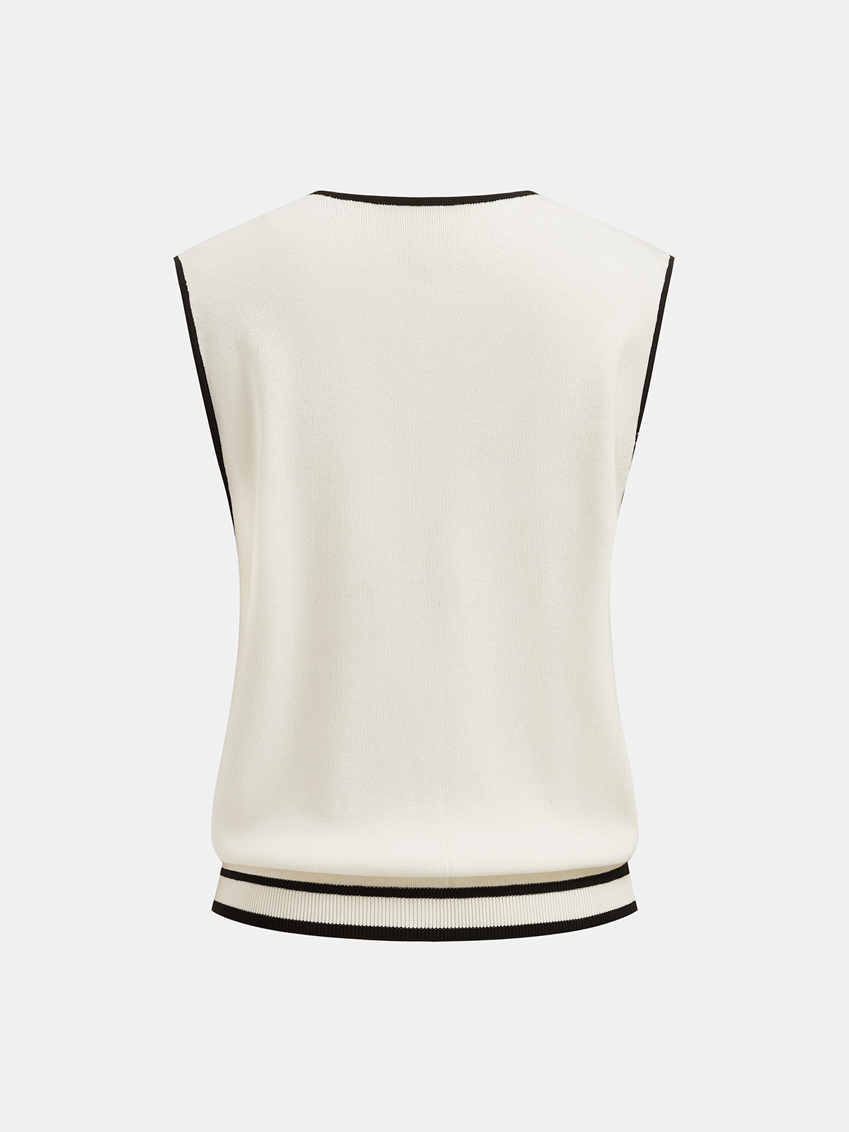 Women’s Knitted Button Front Waistcoat and Wide-Leg Trousers Two-Piece Set with Contrast Piping – Elegant Relaxed Fit for Everyday Smart Casual Wear