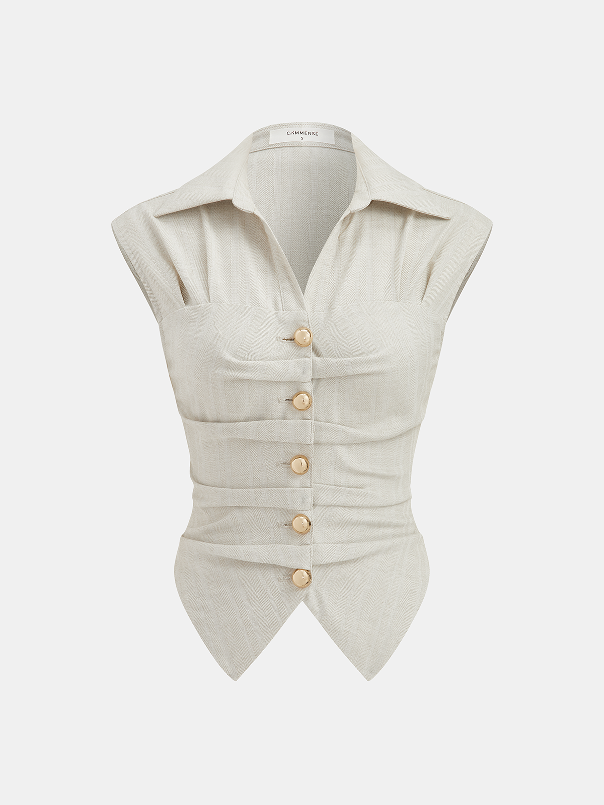 Women’s Sleeveless Tailored Button Front Top and Pleated Wide-Leg Trousers Set – Lightweight Cotton Linen Blend Summer Outfit