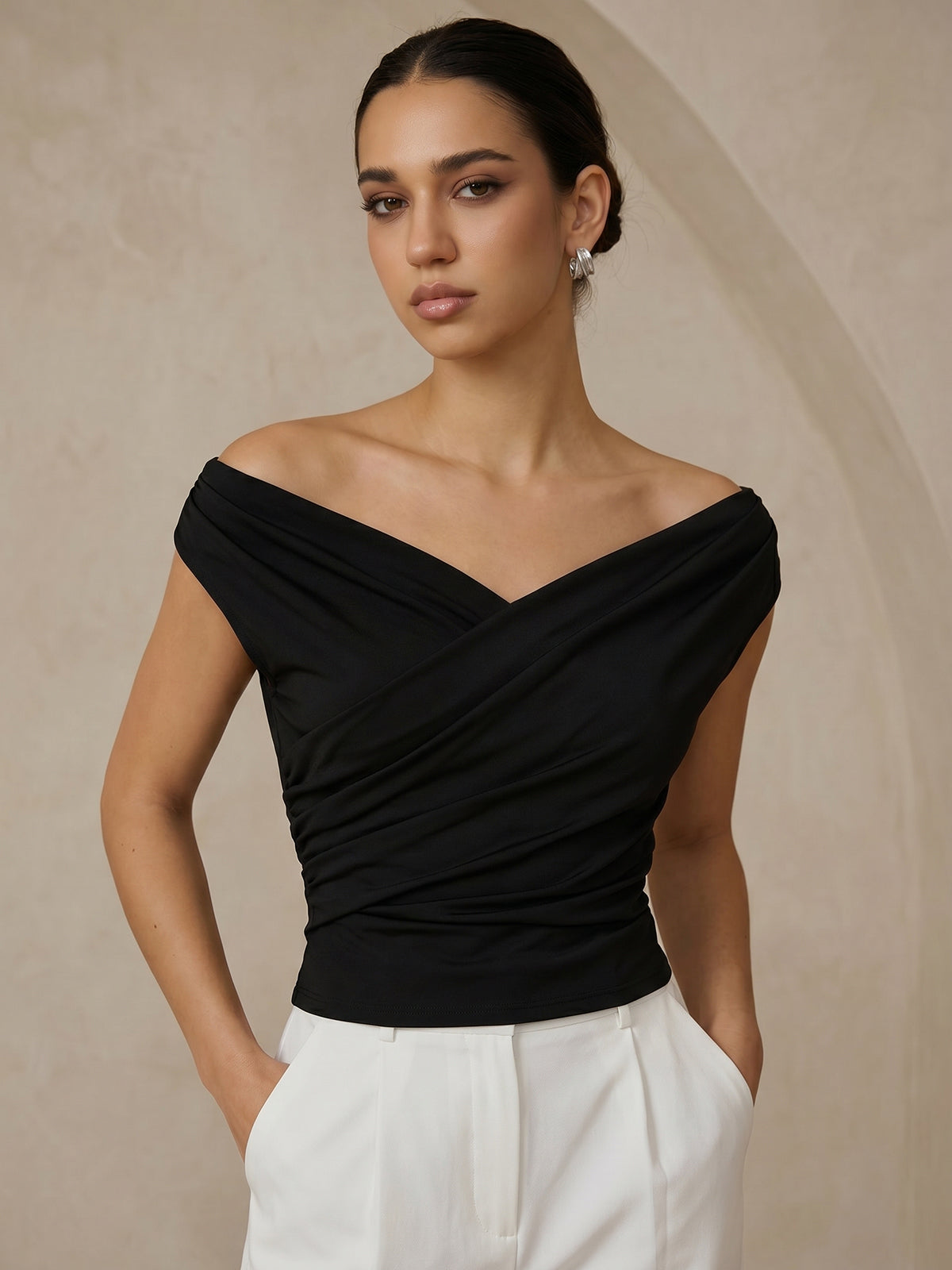 Elin | Draped Off-Shoulder Top