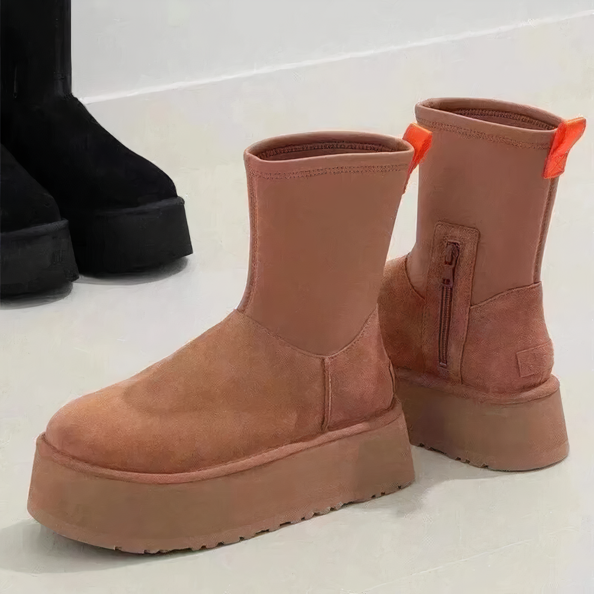 Marielle | Smooth Shaft Side Zip Closure Ankle Boots