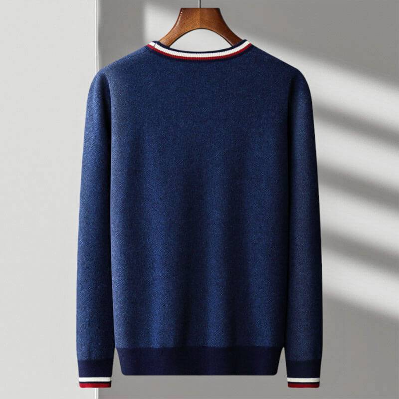 Men's Striped Knit Cardigan | Button-Down Wool Blend