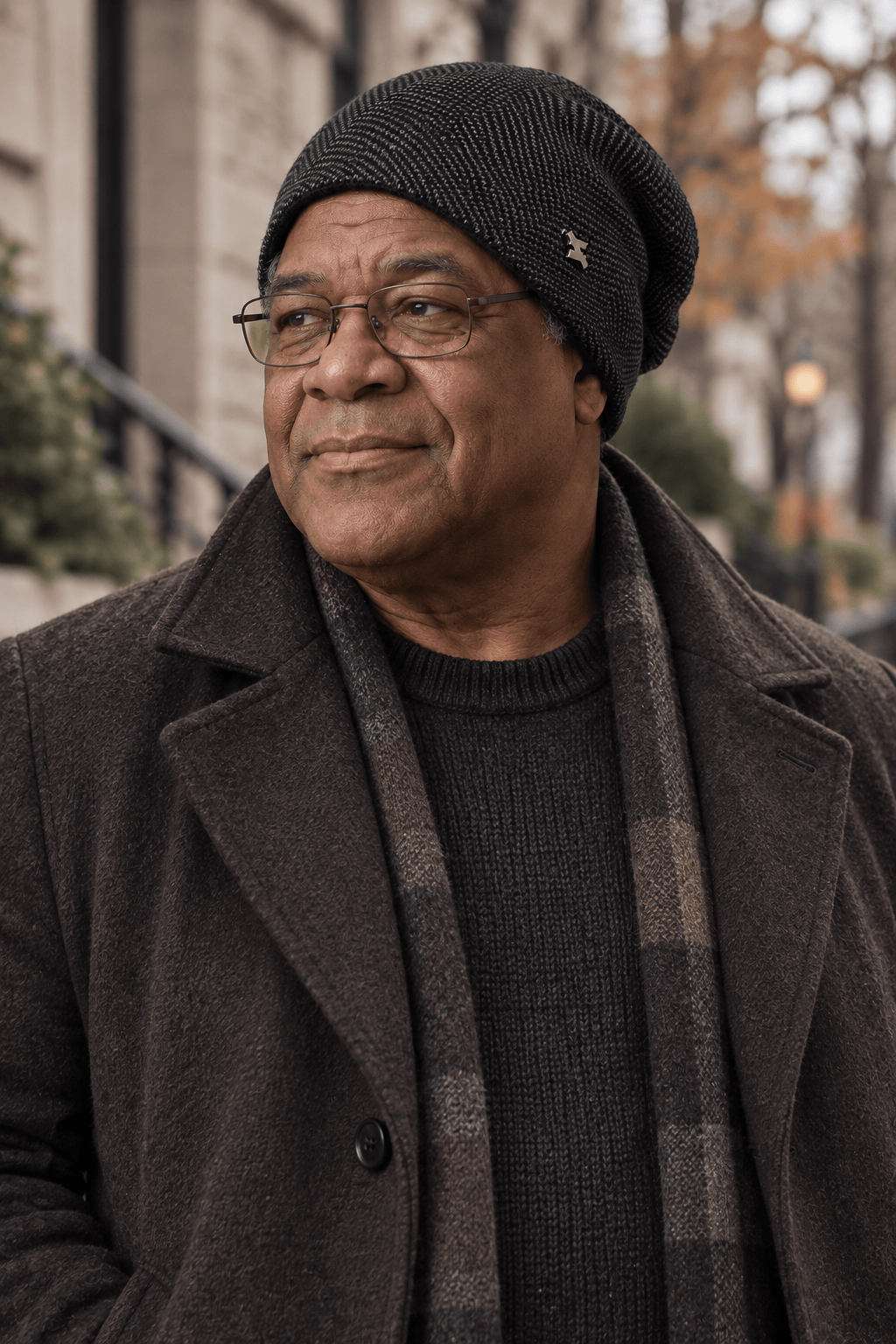 HERRINGBONE FLEECE BEANIE FOR MEN