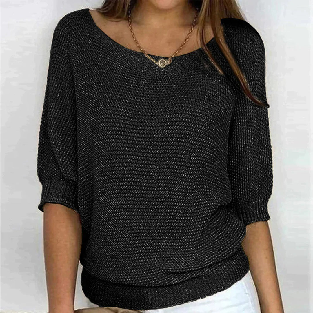 Women's Oversized Crew Neck Jumper with Textured Knit