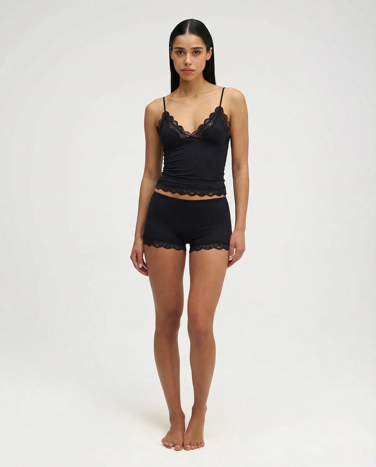 Women's Lace Trim Cami and Shorts Nightwear Set