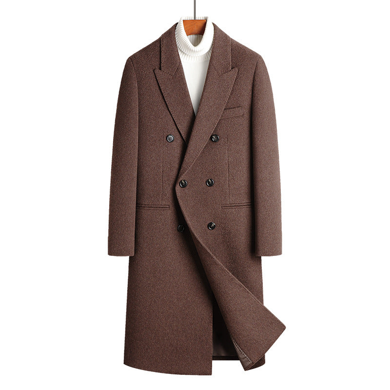 Men’s Callum Double-Breasted Herringbone Overcoat