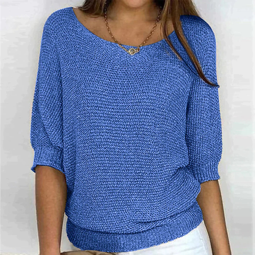 Women's Oversized Crew Neck Jumper with Textured Knit