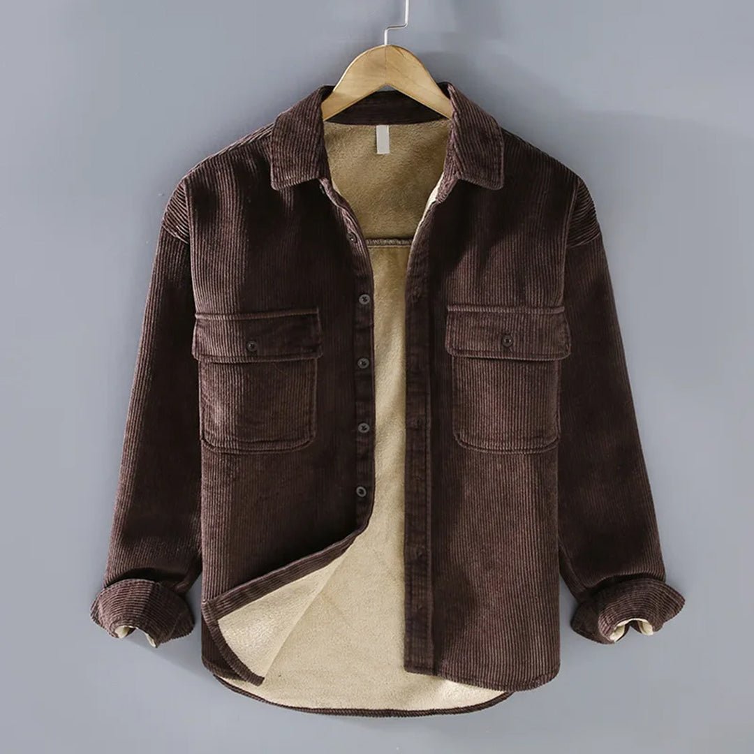 Men's Corduroy Fleece-Lined Overshirt
