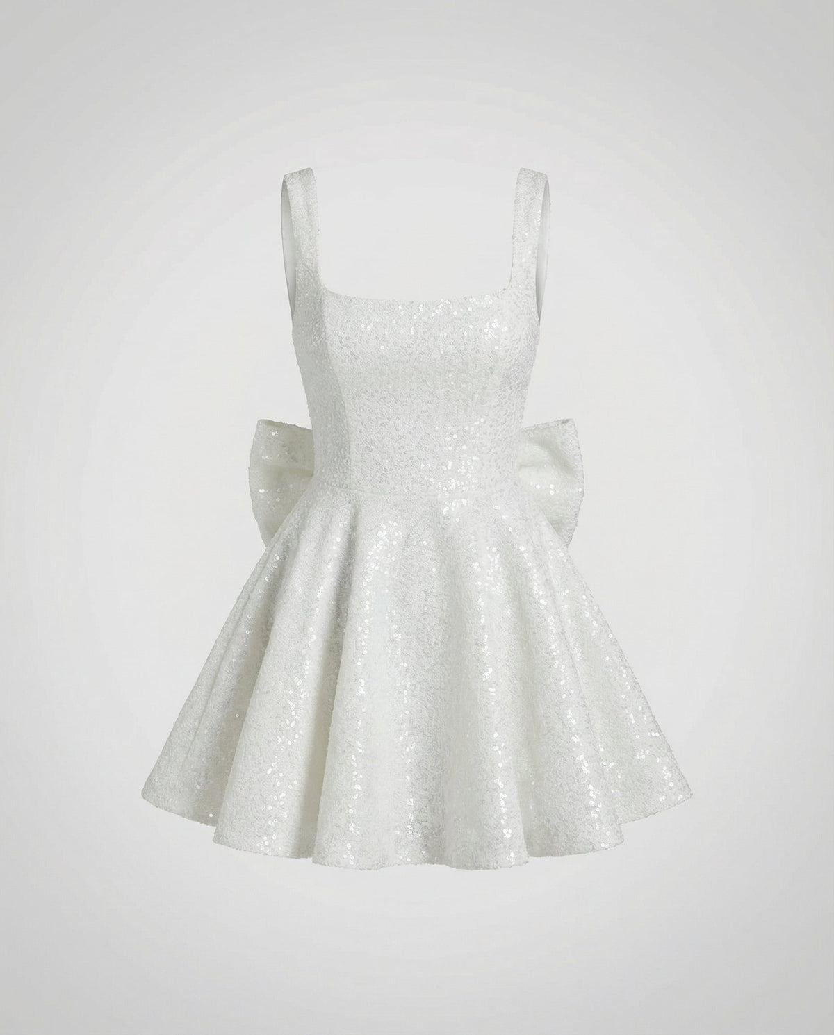 Women's Sequin Skater Dress Square Neck Sleeveless