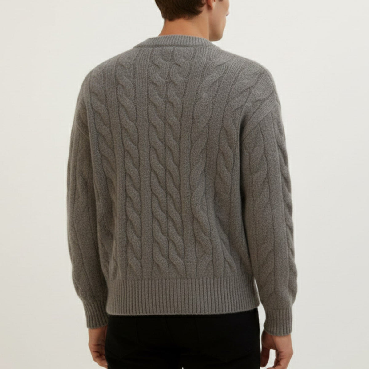 David Men's Cable Knit Cardigan – Classic Button-Up Style