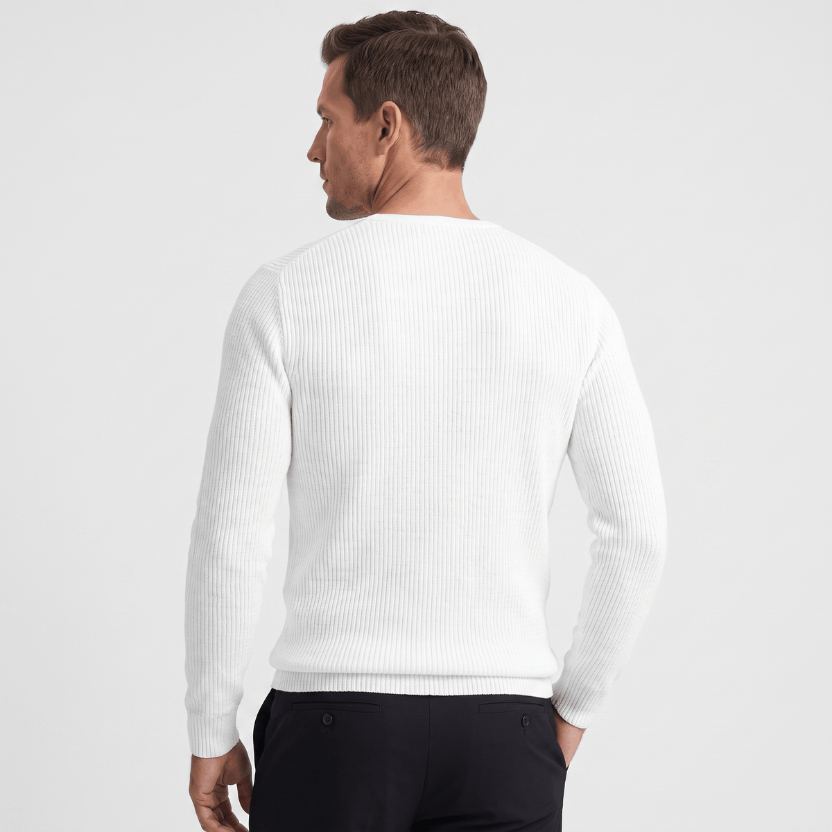Cairo Button Placket Henley Sweater – Ribbed Knit Regular Fit Long Sleeve Pullover