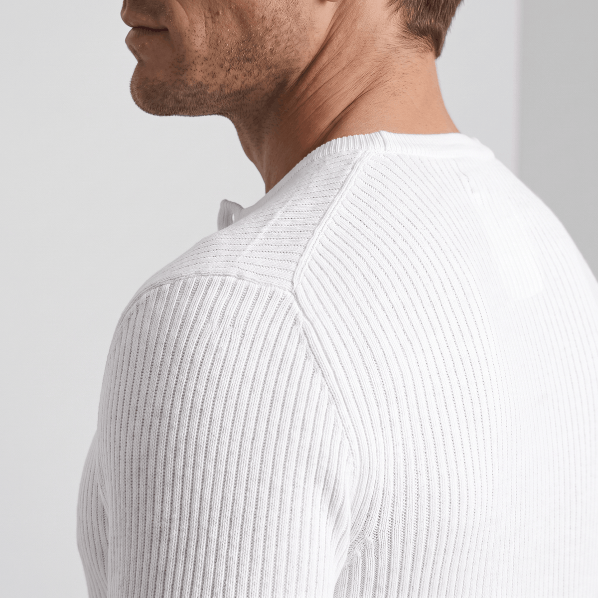 Cairo Button Placket Henley Sweater – Ribbed Knit Regular Fit Long Sleeve Pullover