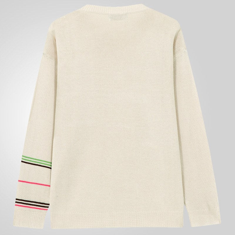Cameron - Men's Striped Crew Neck Relaxed Fit Sweater