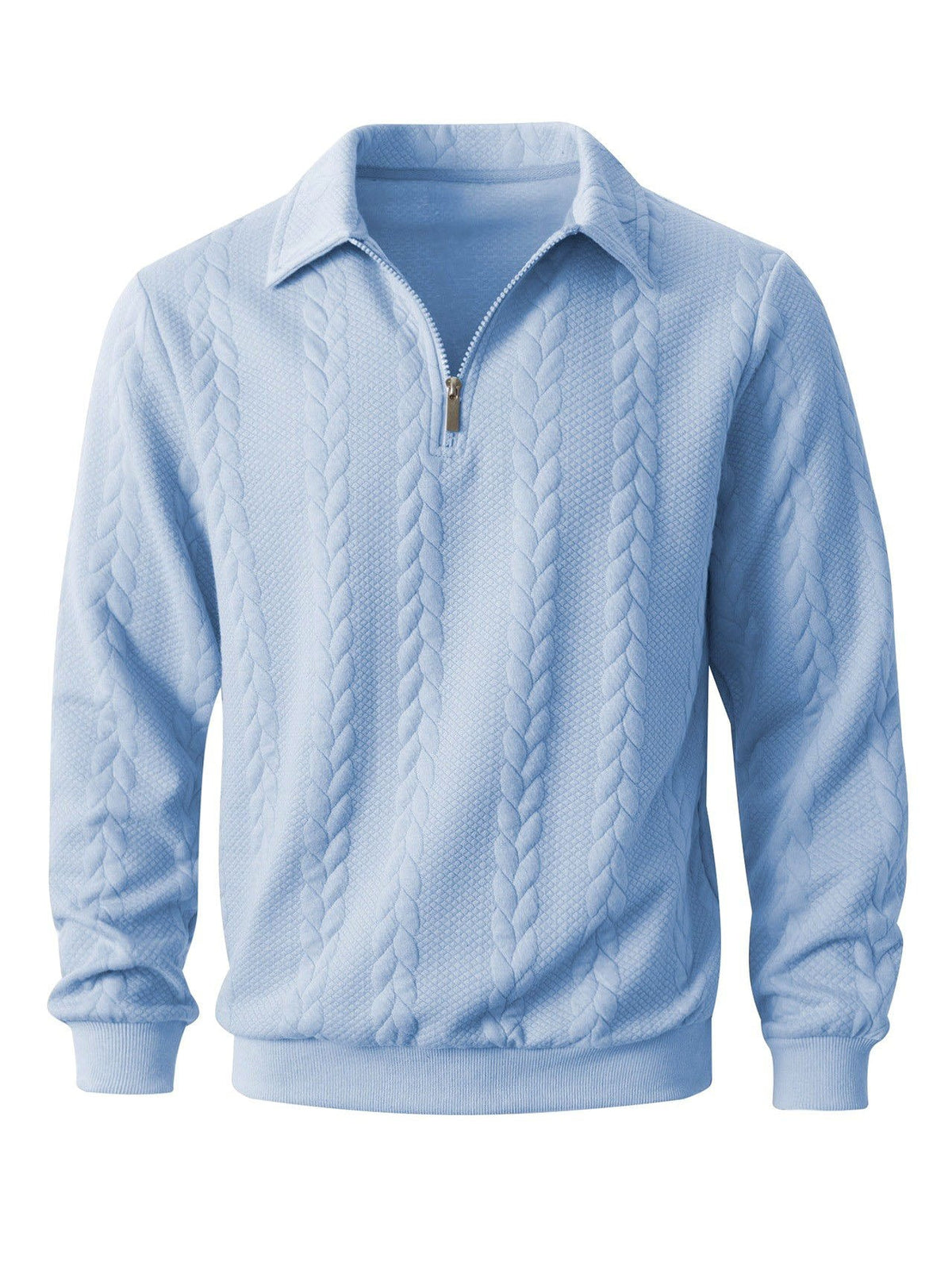 Charles - Men's Cable Half-Zip Long Sleeve Sweater