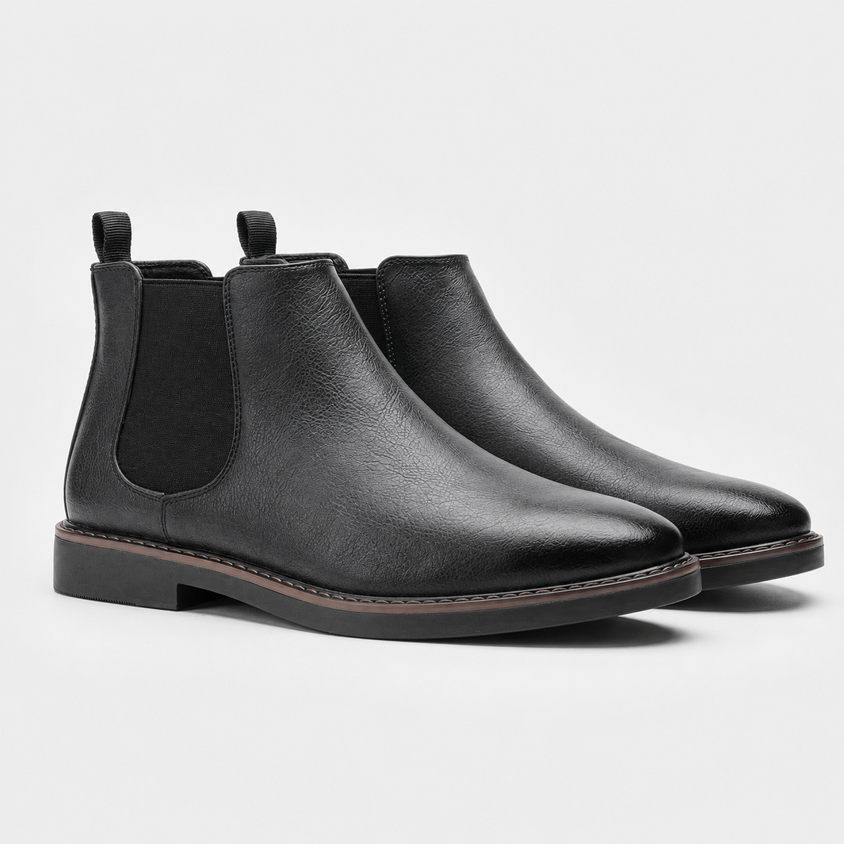 Men's Black Leather Chelsea Boots