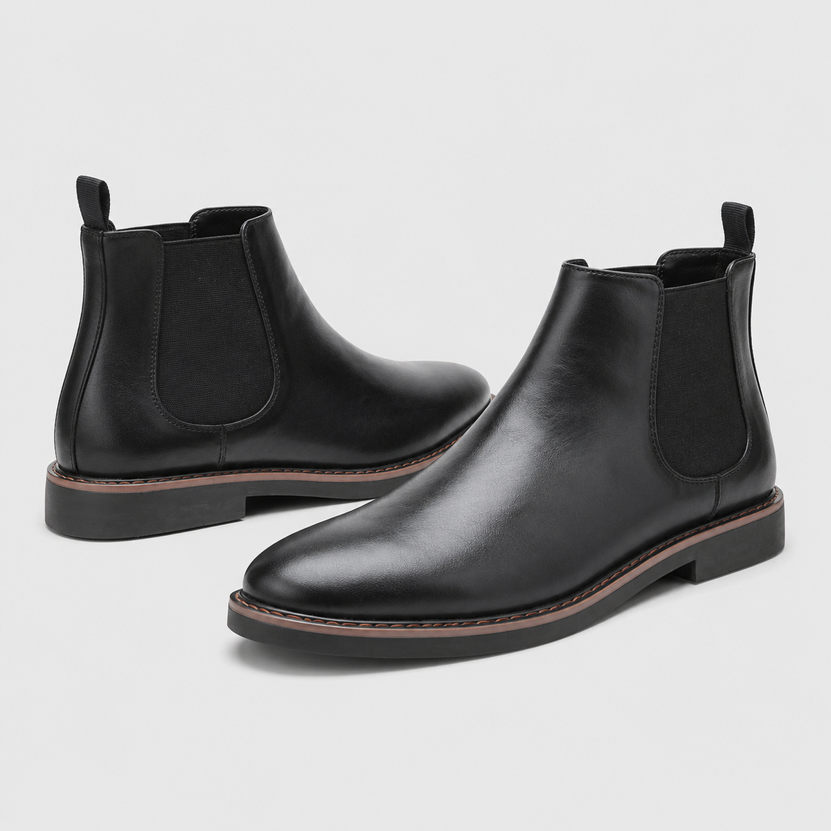 Men's Black Leather Chelsea Boots