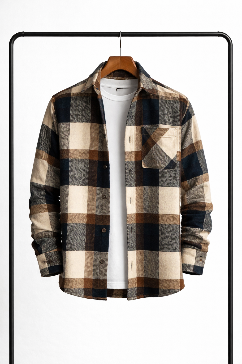 Men's Checked Button-Up Overshirt