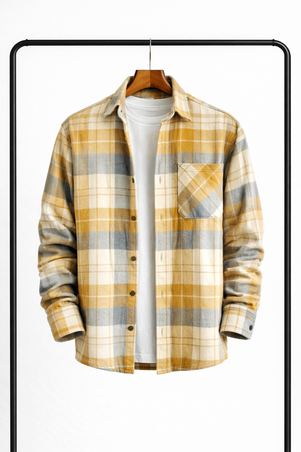 Men's Checked Button-Up Overshirt
