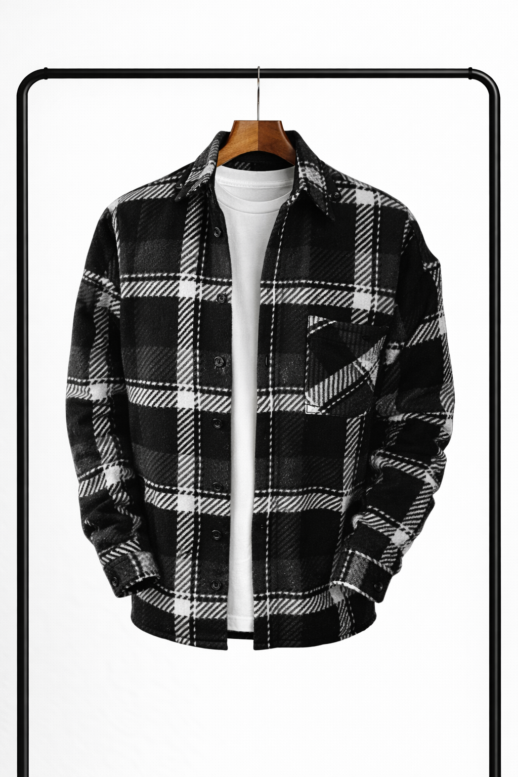 Men's Checked Button-Up Overshirt