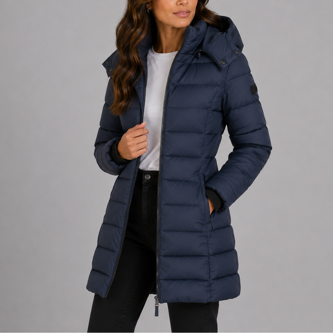 Ludmila | Long Hooded Insulated Puffer Jacket