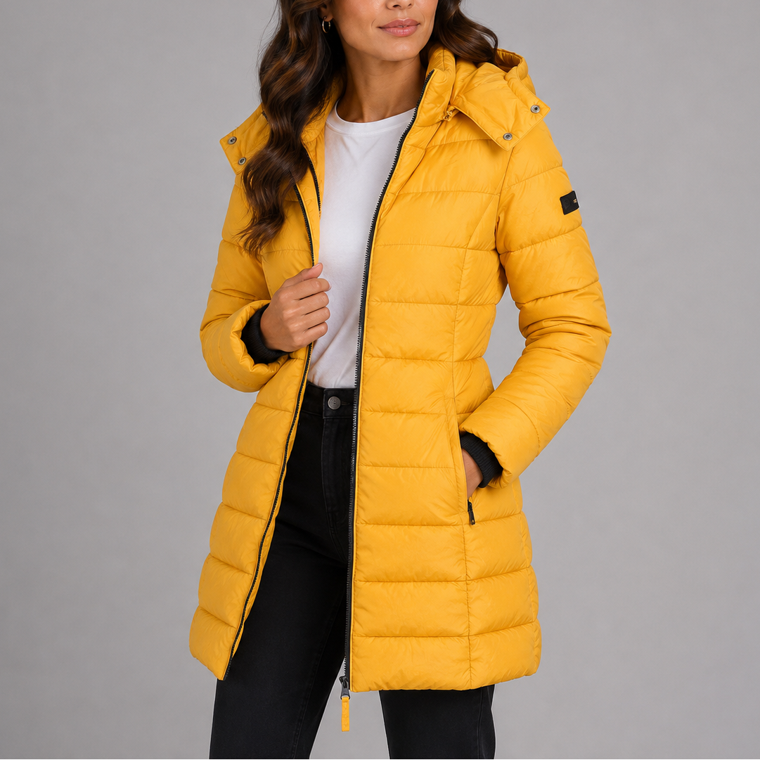 Ludmila | Long Hooded Insulated Puffer Jacket