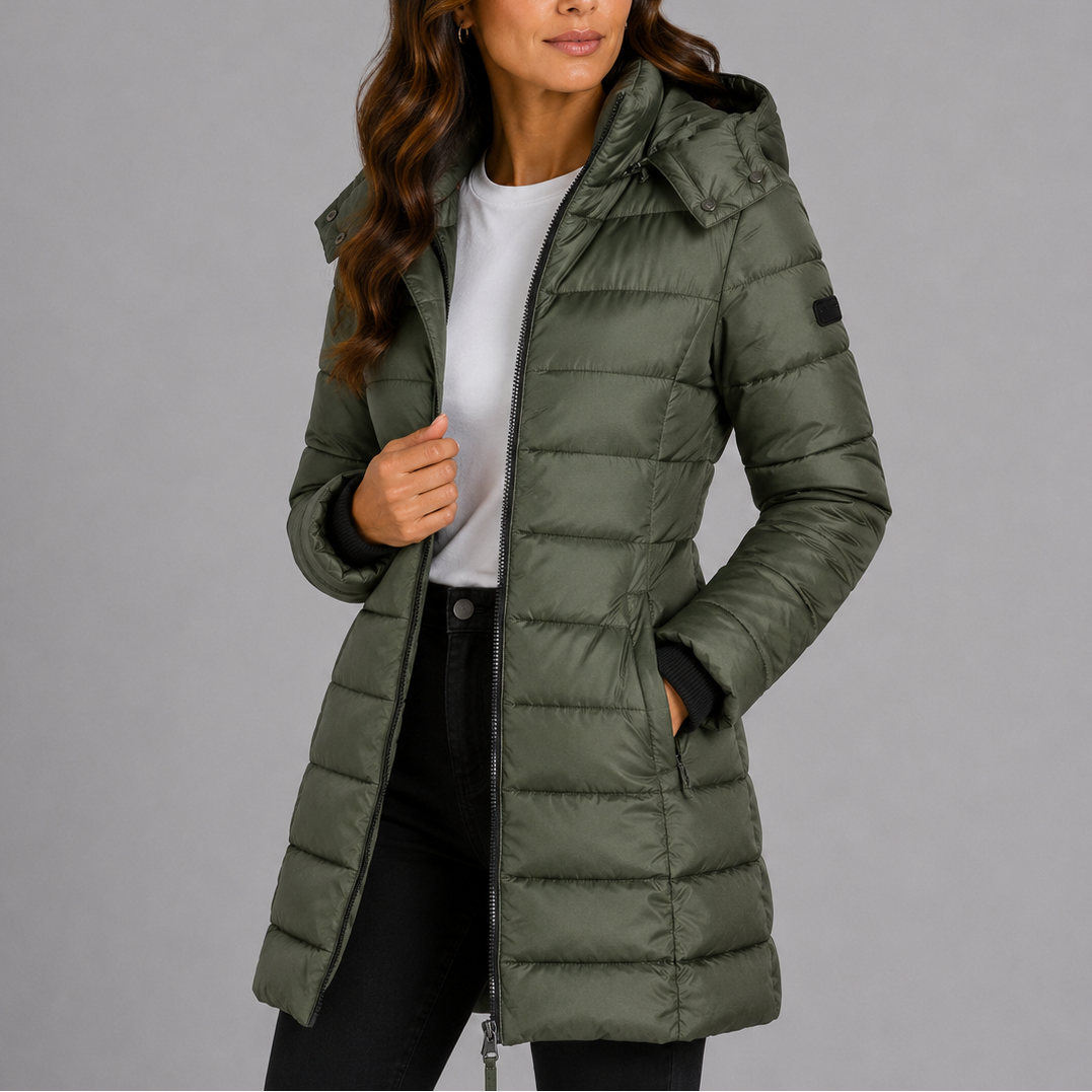 Ludmila | Long Hooded Insulated Puffer Jacket