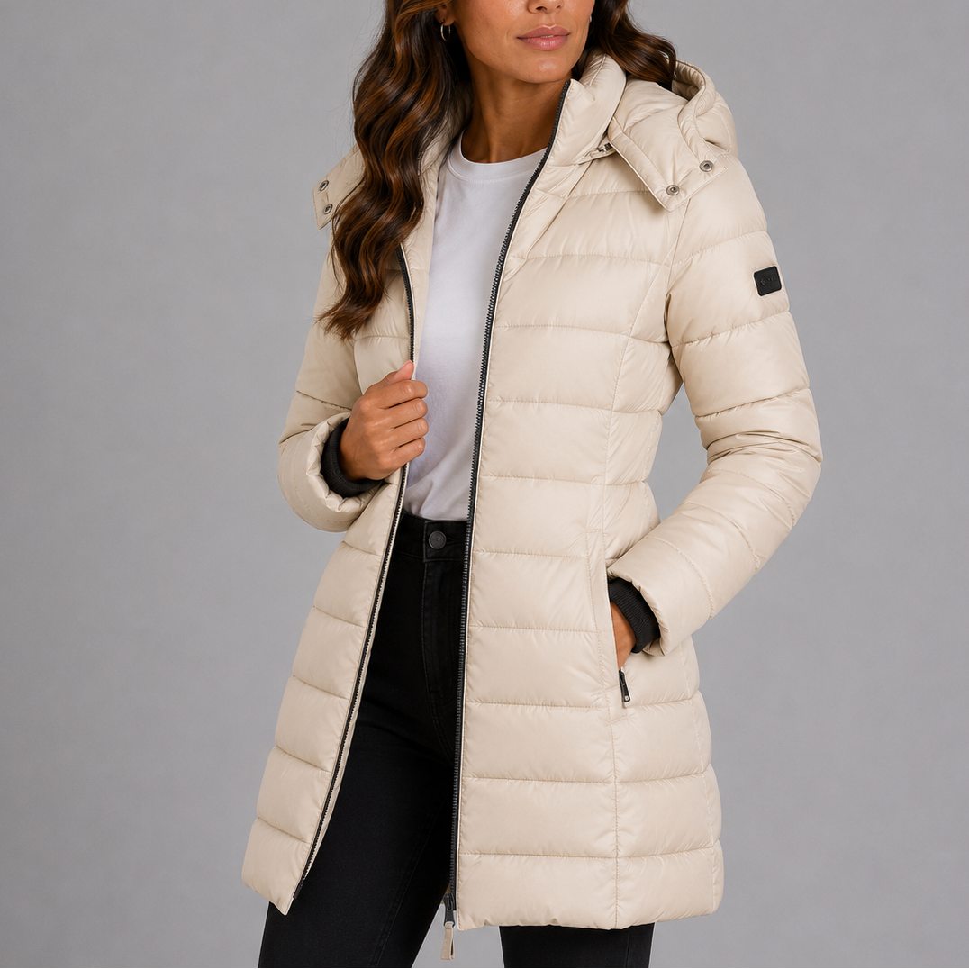 Ludmila | Long Hooded Insulated Puffer Jacket