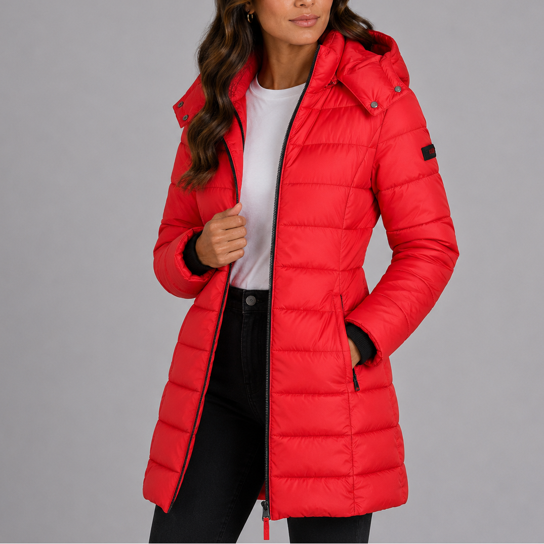 Ludmila | Long Hooded Insulated Puffer Jacket
