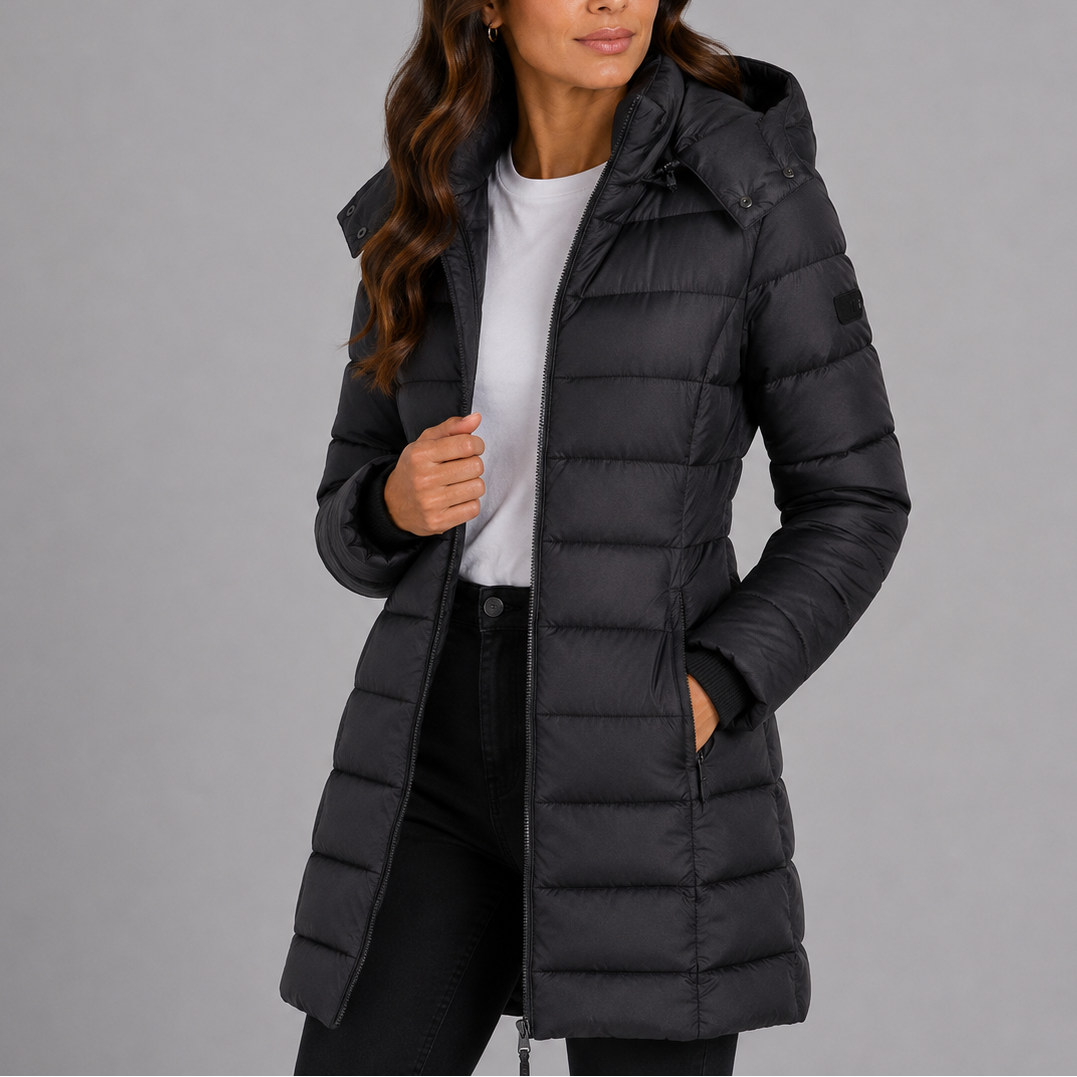 Ludmila | Long Hooded Insulated Puffer Jacket