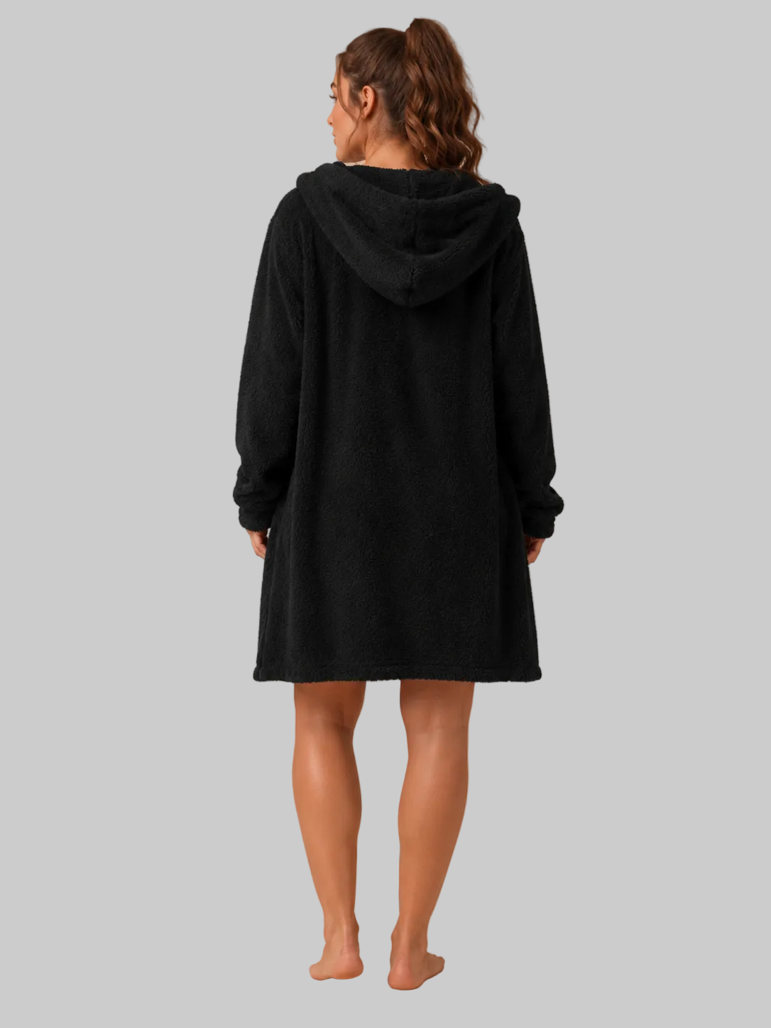 Women's Plush Lounge Set | Cropped Cami, Shorts & Hooded Robe