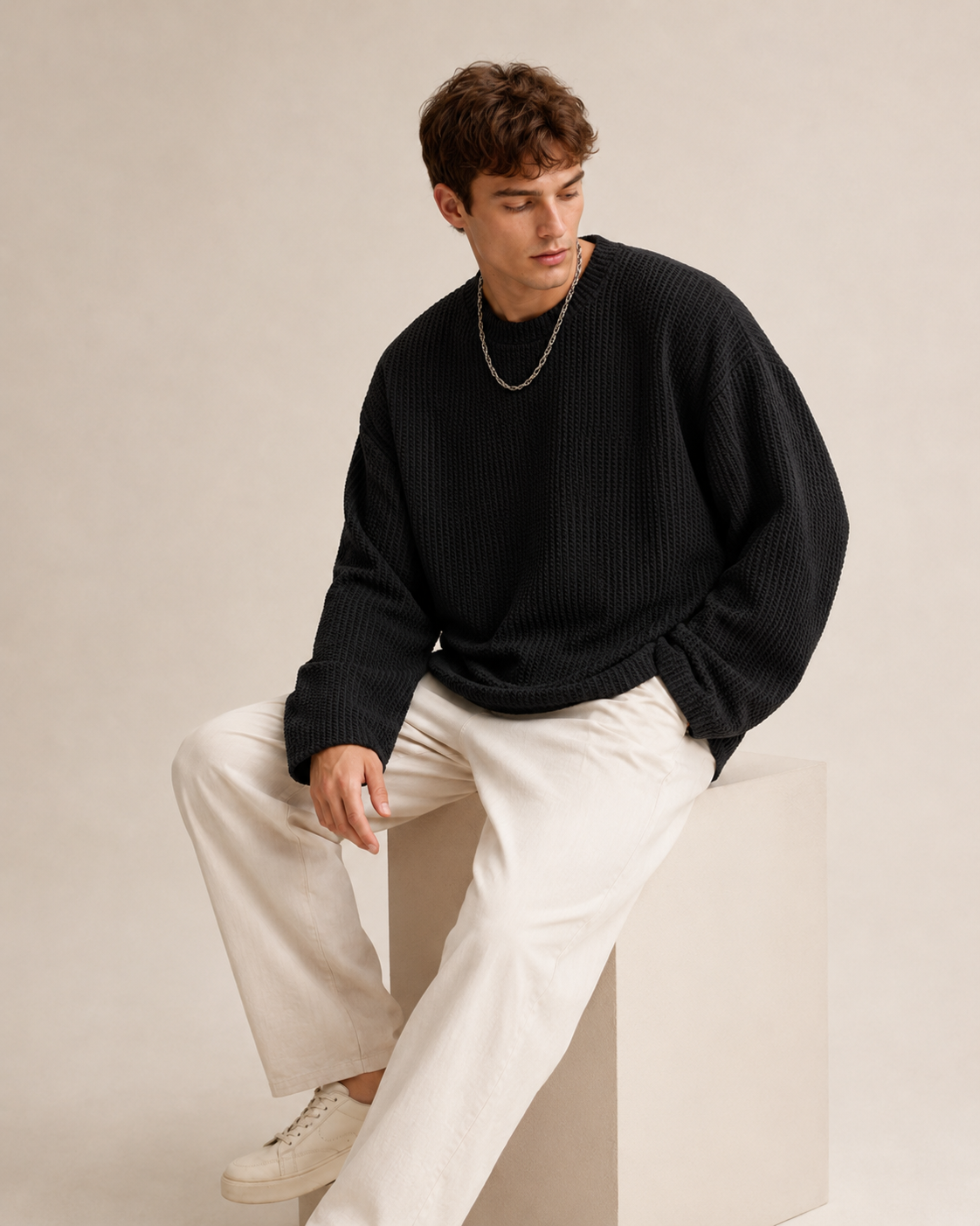 Men's Waffle Knit Jumper