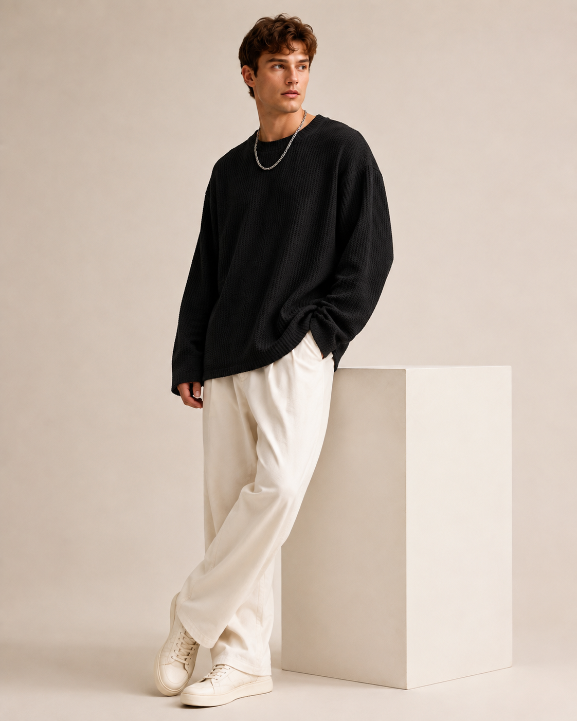 Men's Waffle Knit Jumper