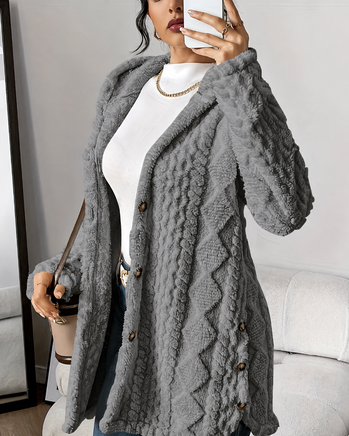 Noelani | Plush Hooded Cardigan