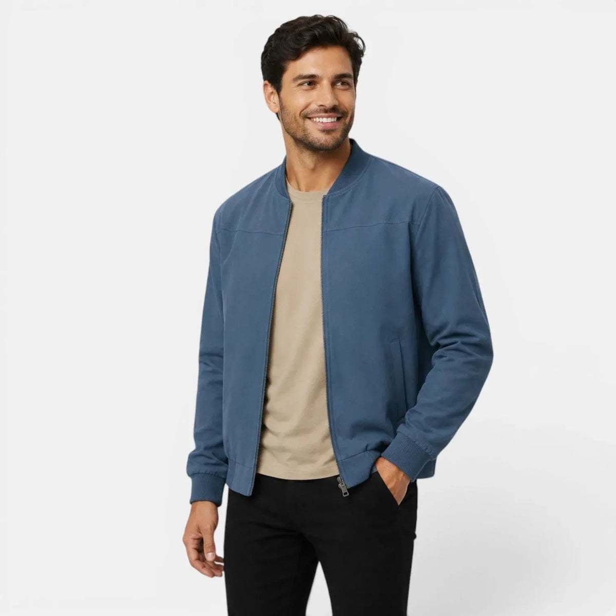 Men's Lightweight Bomber Jacket | Ribbed Casual Outerwear
