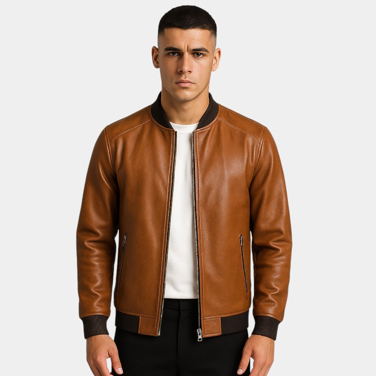 Men's Minimalist Leather Jacket | Ryder