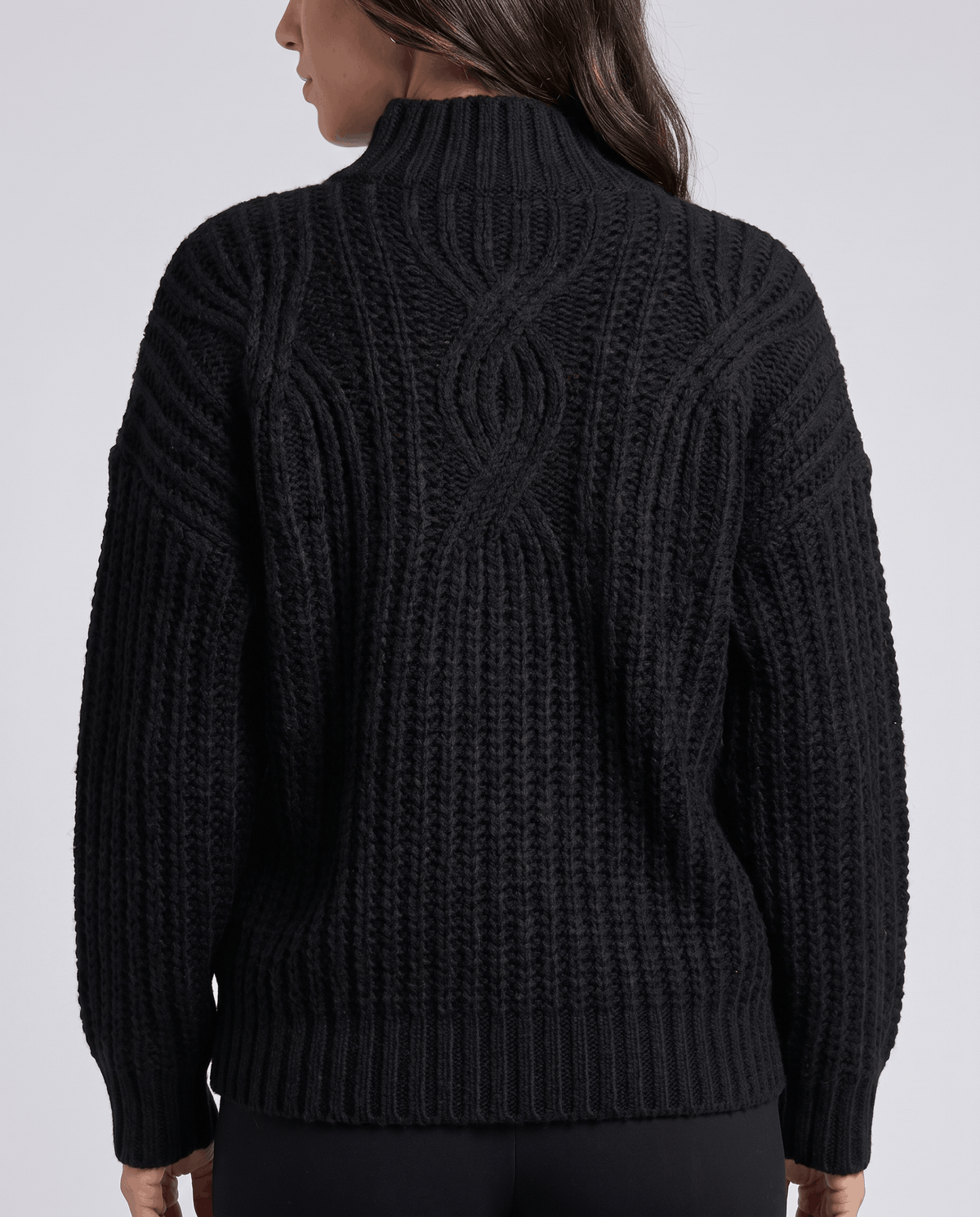 Chunky Cable Knit Sweater – Mock Neck & Relaxed Fit | Amelie