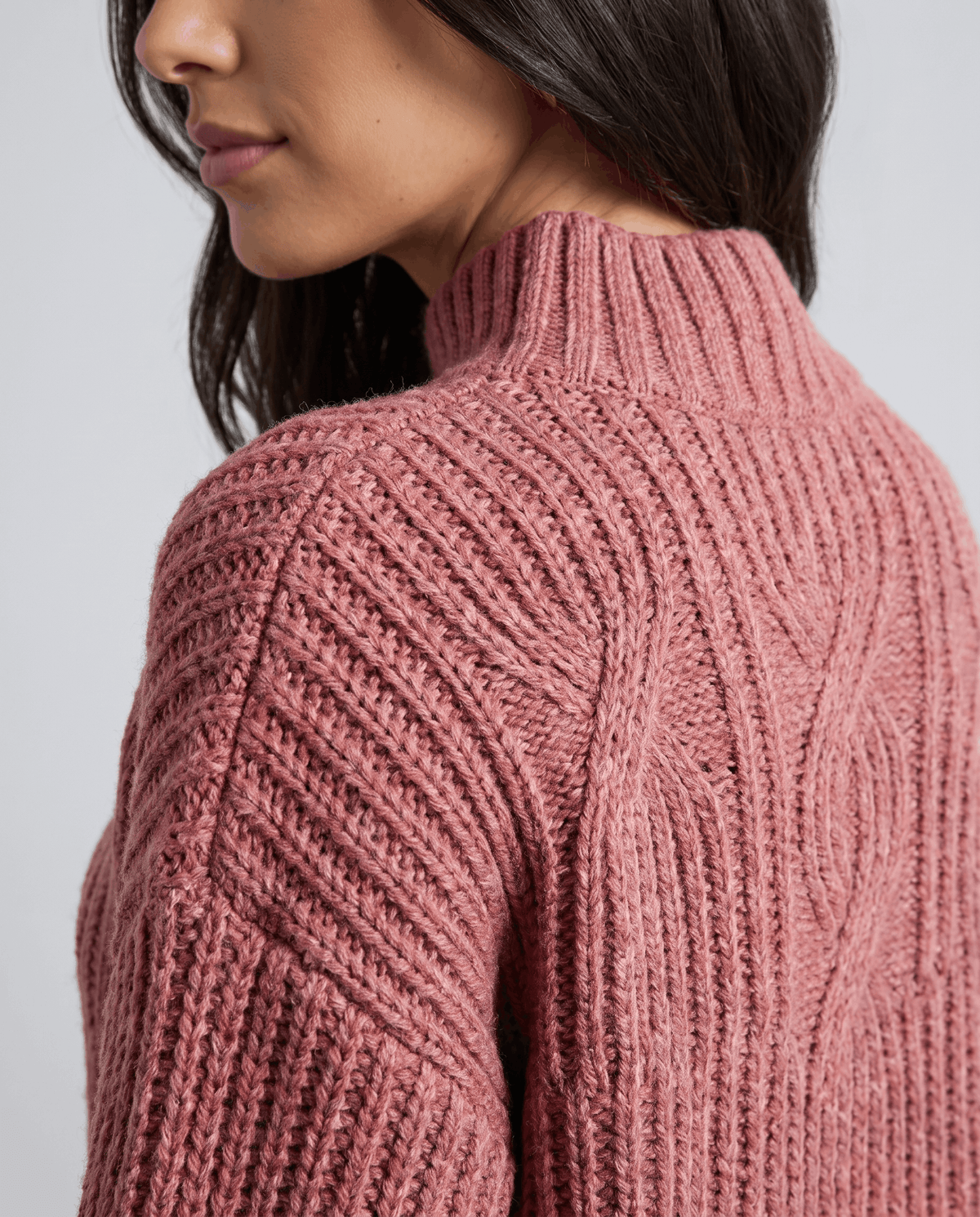 Chunky Cable Knit Sweater – Mock Neck & Relaxed Fit | Amelie