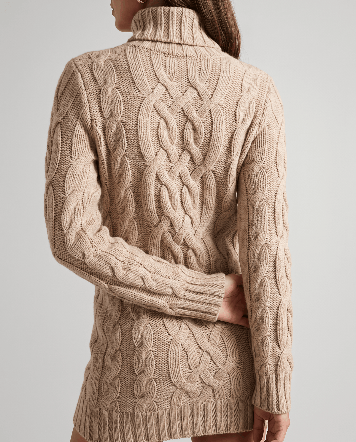 Chunky Cable Knit Sweater – Turtleneck & Ribbed Trim | Freda